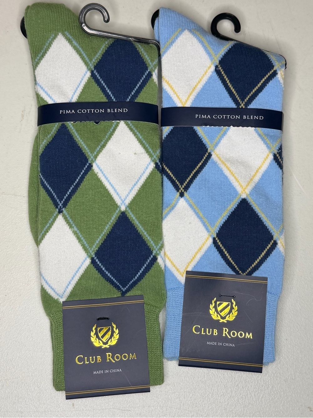 Club Room Argyle Dress Socks in Green & Light Blue